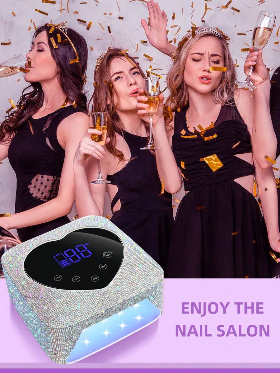 Nail Drying Lamp With Built-In Battery, Cordless UV LED Nail Lamp, Suitable For All Gel Professional Nail Equipment Tools