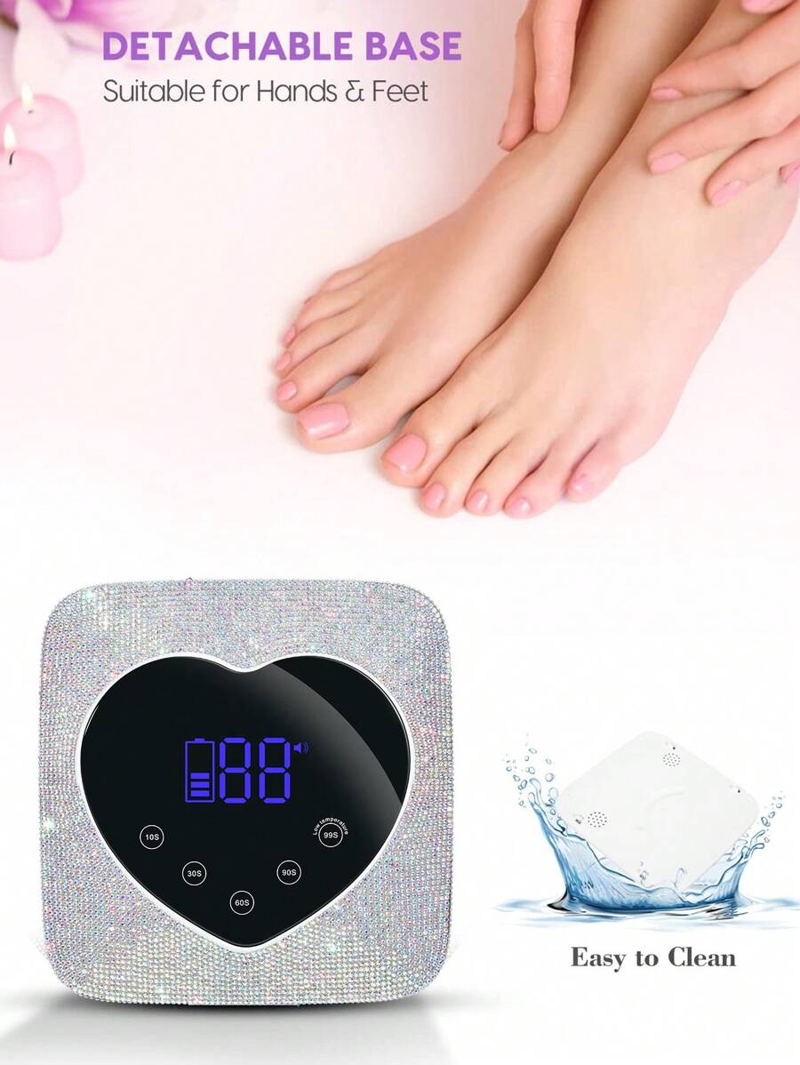 Nail Drying Lamp With Built-In Battery, Cordless UV LED Nail Lamp, Suitable For All Gel Professional Nail Equipment Tools