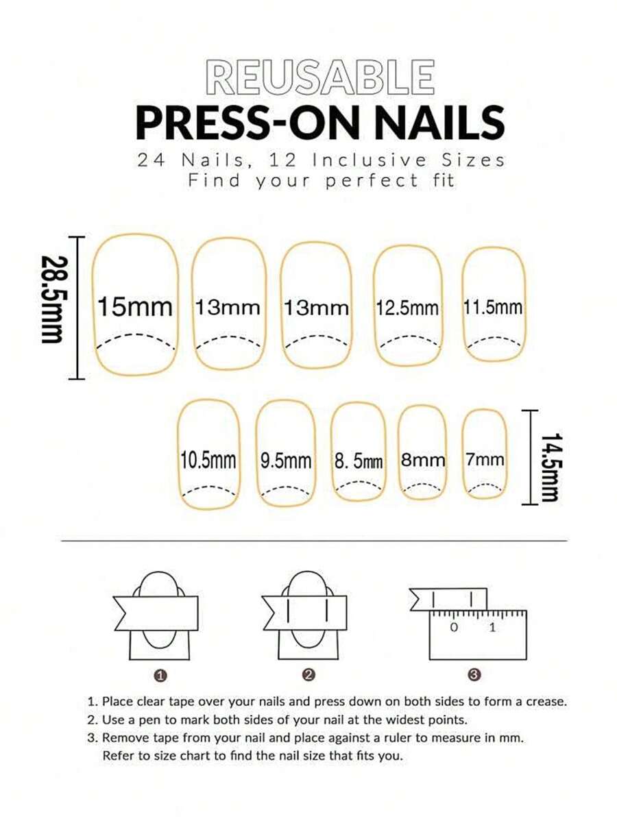 Gradient Press-On Nail Set with Rhinestone Detail - 24 Pieces — product image 6