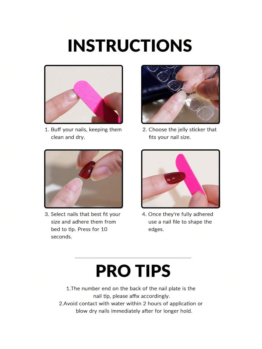 Gradient Press-On Nail Set with Rhinestone Detail - 24 Pieces — product image 5