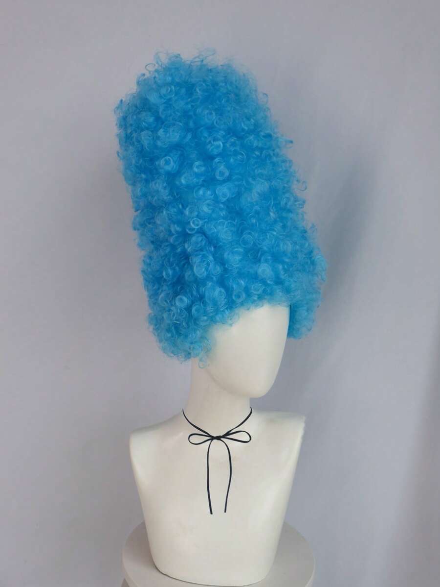 14-Inch Blue Curly High-Hat Cosplay Wig — product image 4
