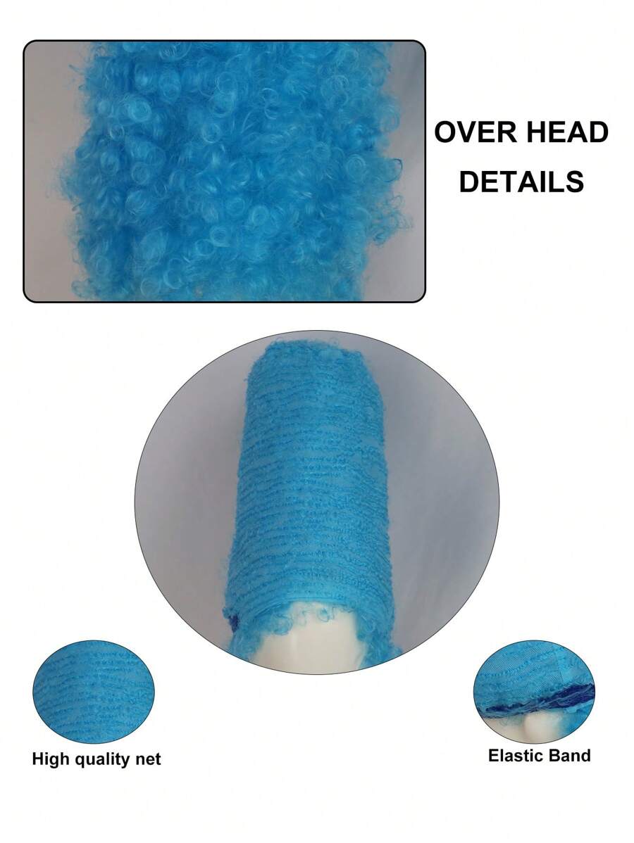14-Inch Blue Curly High-Hat Cosplay Wig — product image 9
