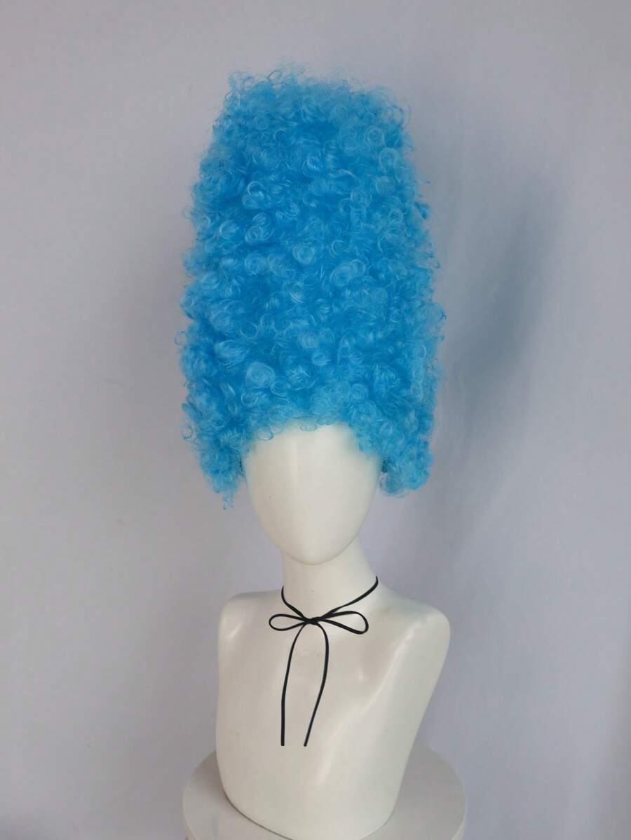 14-Inch Blue Curly High-Hat Cosplay Wig — product image 3