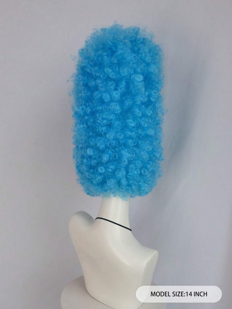 14-Inch Blue Curly High-Hat Cosplay Wig — product image 2