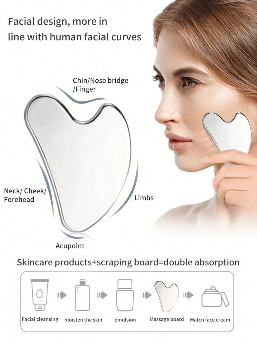 Heart-Shaped Stainless Steel Gua Sha Board Options — product image 4