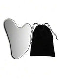 Stainless Steel Heart-Shaped Gua Sha Board Facial Massage Tool, Portable Muscle Relaxation Massage Board, Facial And Body De-Puffing Gua Sha Beauty Tool, Suitable For Face, Body, Eyes, Neck Massage And Facial Care