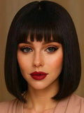 12 Inch Orange Fashionable Women's Wig, High Temperature Synthetic Heat Resistant Wig, Natural Styling, Elegant And Versatile, Suitable For Daily, Party, Ball, Music Festival, Carnival And Other Occasions.