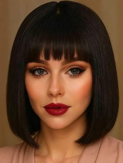 12 Inch Orange Fashionable Women's Wig, High Temperature Synthetic Heat Resistant Wig, Natural Styling, Elegant And Versatile, Suitable For Daily, Party, Ball, Music Festival, Carnival And Other Occasions.