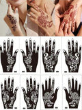 Premium Floral Henna Tattoo Stencil Stickers, Color Painting Temporary Hand Tattoo Stencils, Glitter Painting Hollow Stickers, For Body Art Makeup Mehndi Patterns