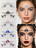 5pcs/Pack Face Gem Stickers, Acrylic Rhinestone Stickers, Self-Adhesive Rhinestone Stickers, Suitable For Party, Nightclub, Halloween, Festival Face Decoration