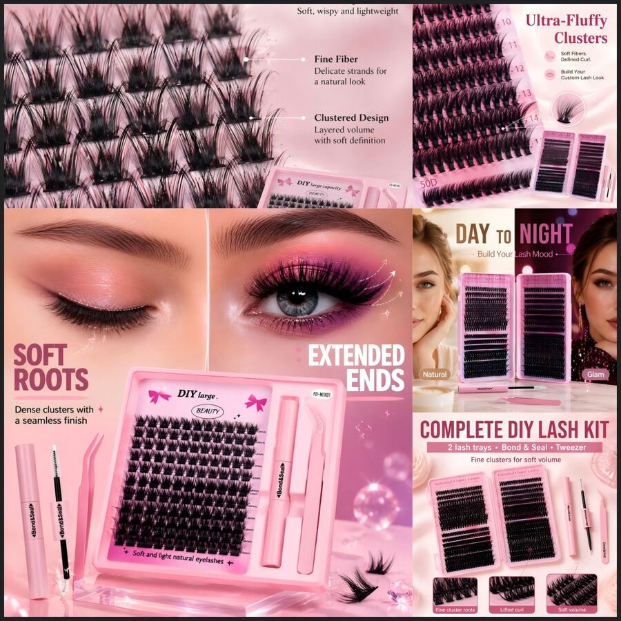Lightweight False Lash Cluster Kit with Bond & Seal — product image 3