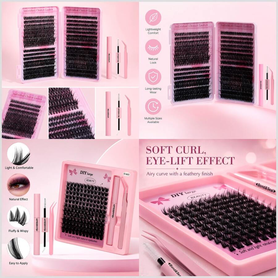 Lightweight False Lash Cluster Kit with Bond & Seal — product image 1