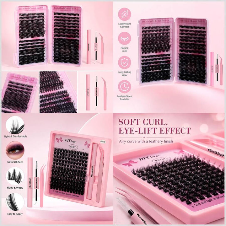 Lightweight False Lash Cluster Kit with Bond & Seal