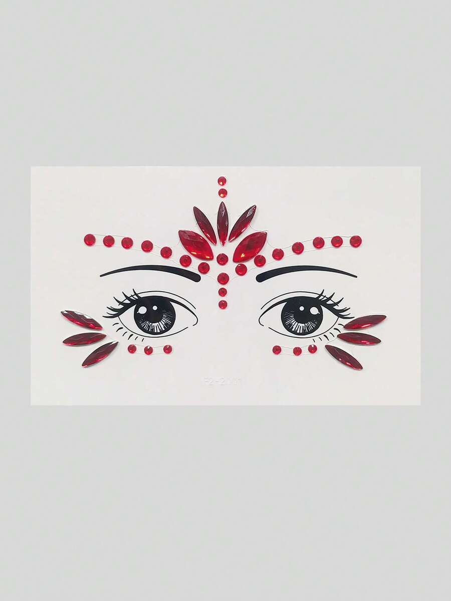 5pcs/Pack Face Gem Stickers, Acrylic Rhinestone Stickers, Self-Adhesive Rhinestone Stickers, Suitable For Party, Nightclub, Halloween, Festival Face Decoration