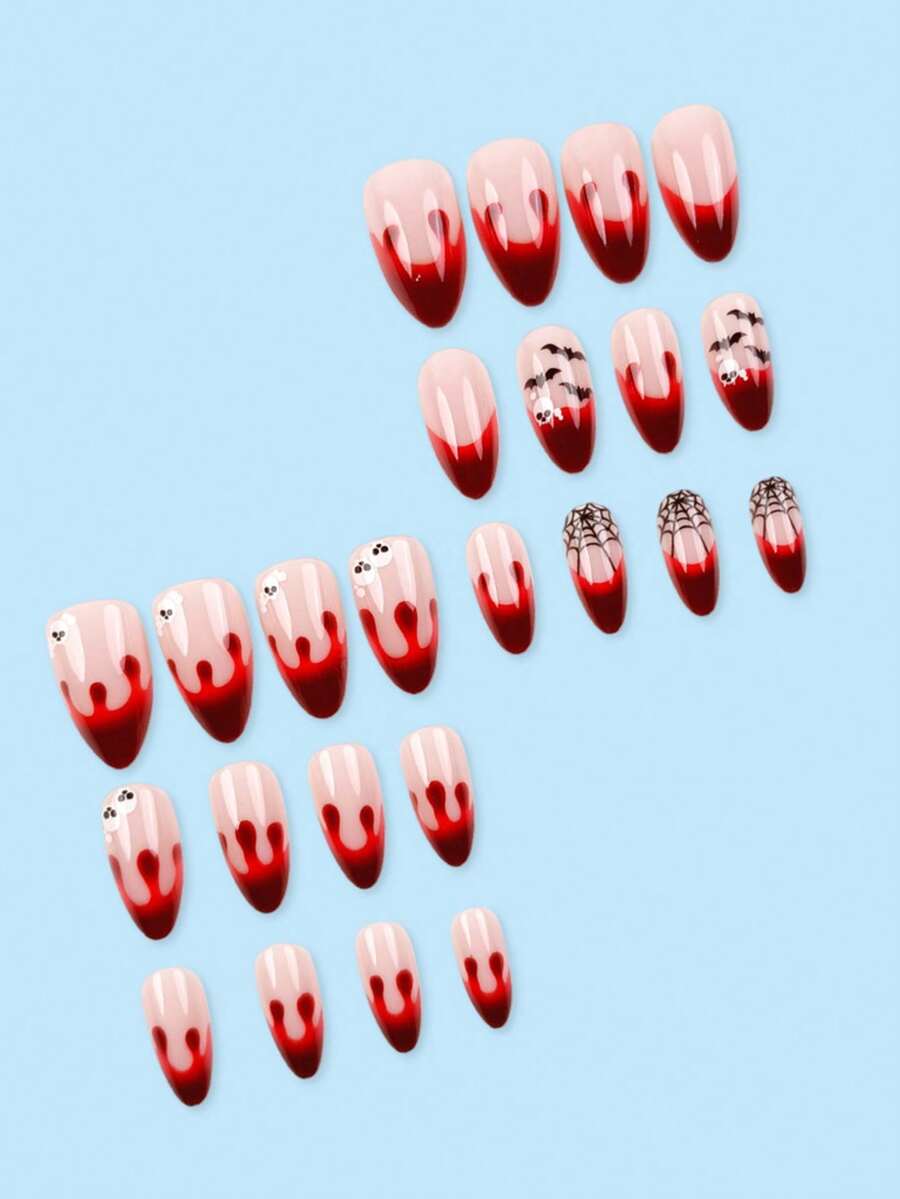 Glow-in-the-Dark Halloween Press-On Nails - 24 Pieces — product image 2