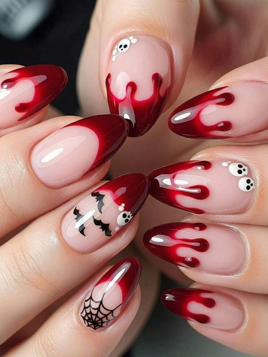 Glow-in-the-Dark Halloween Press-On Nails - 24 Pieces — product image 1