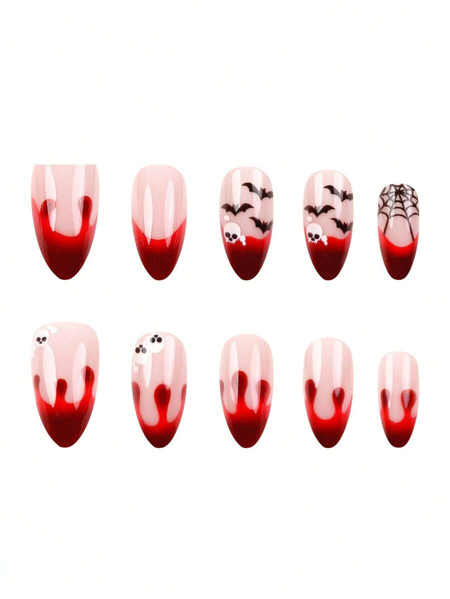 Glow-in-the-Dark Halloween Press-On Nails - 24 Pieces — product image 3